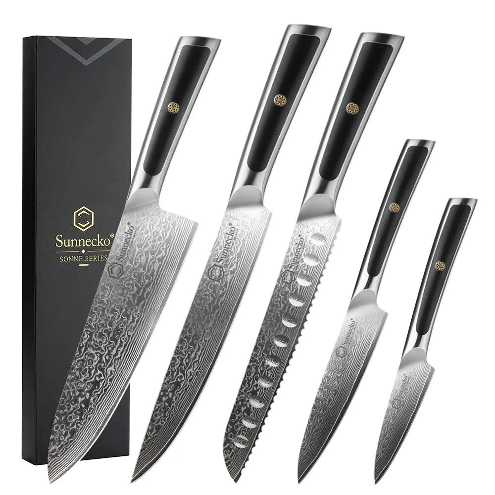 Sunnecko Damascus Steel Knives High Carbon Vg10 Core