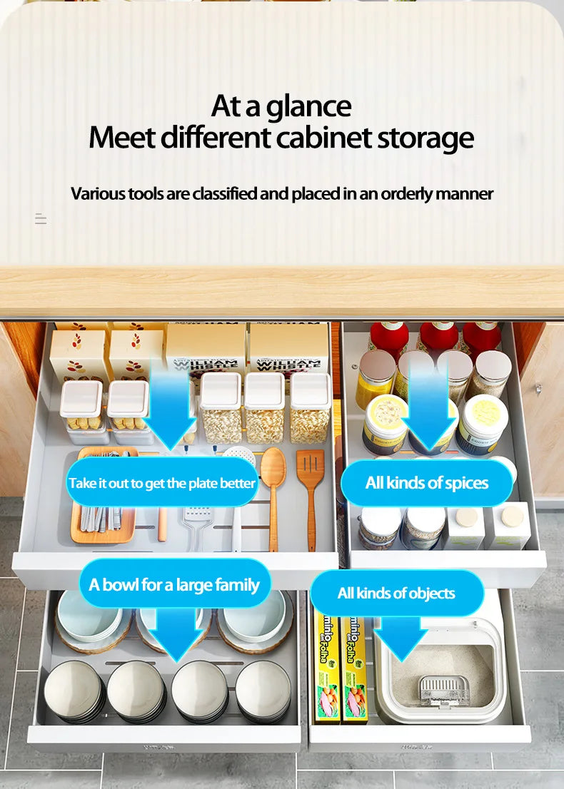 Under-Sink Cabinet Drawer Slide Pull-Out Draining Shelf