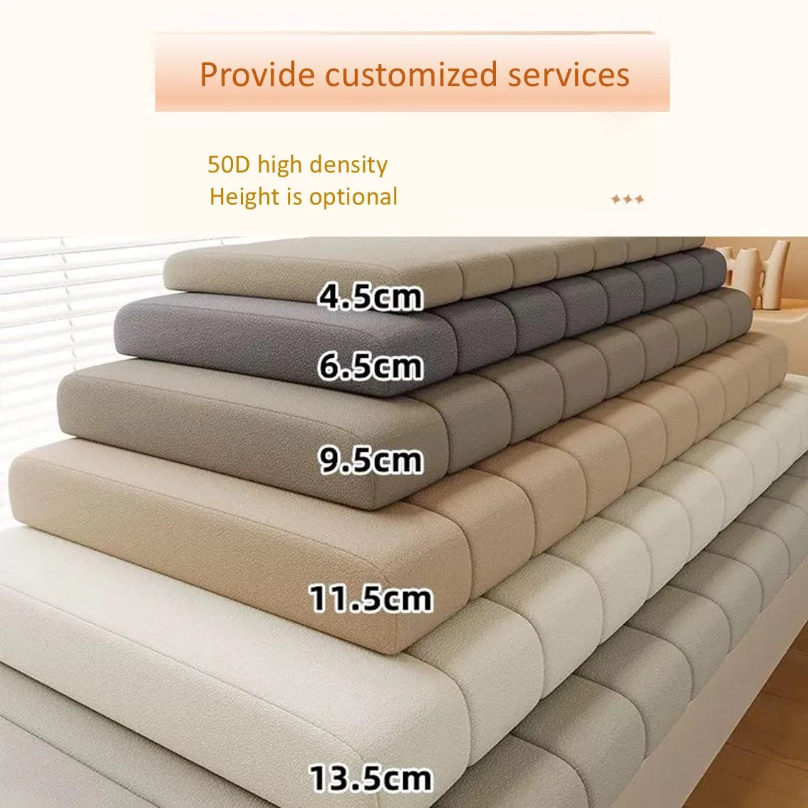 Custom Teddy Waterproof Fabric Sofa Cushion Bay Window