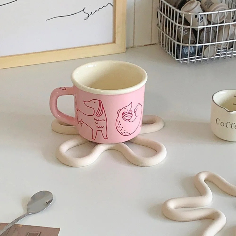 Geometrical Heat Resistant Silicone Mat Drink Cup Coasters