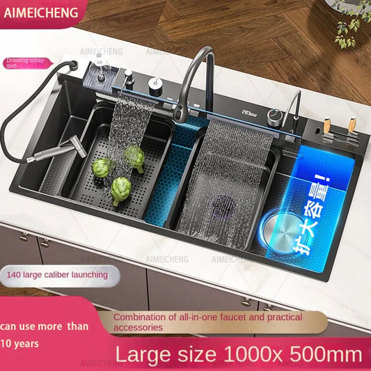 Smart Piano Key Waterfall Large Sink 304 Stainless