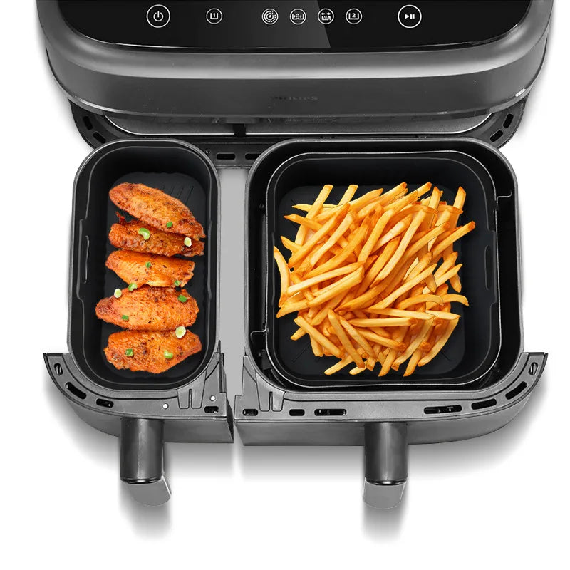 2pcs/Set Silicone Air Fryer Mat Airfryer Baking Pan