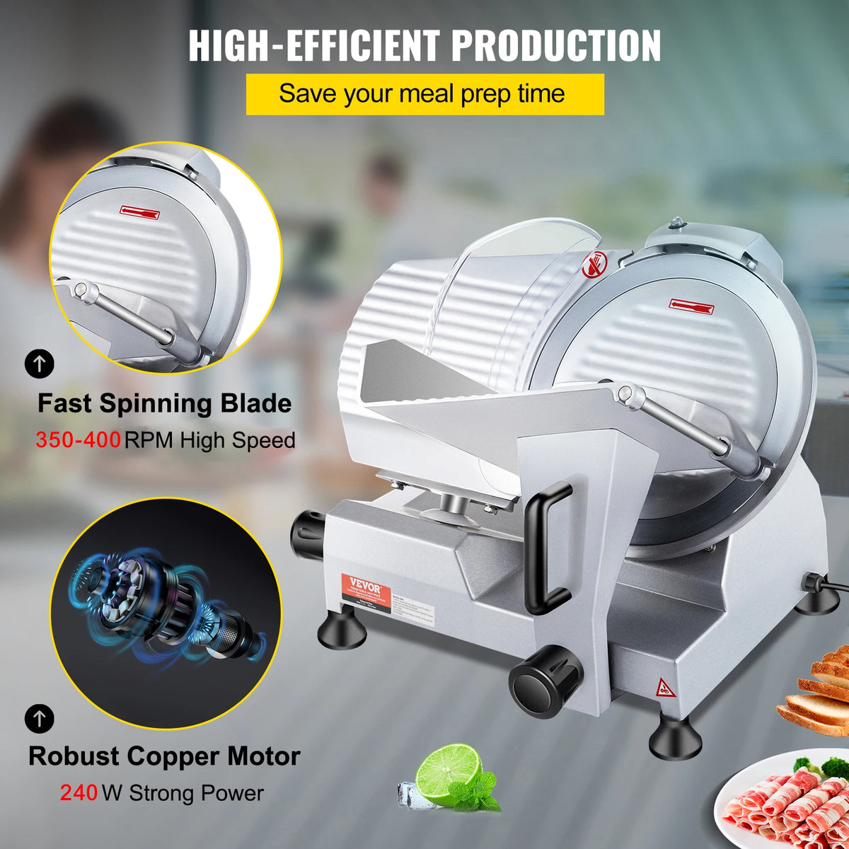 Succebuy Commercial Meat Slicer Electric Deli Food Slicer