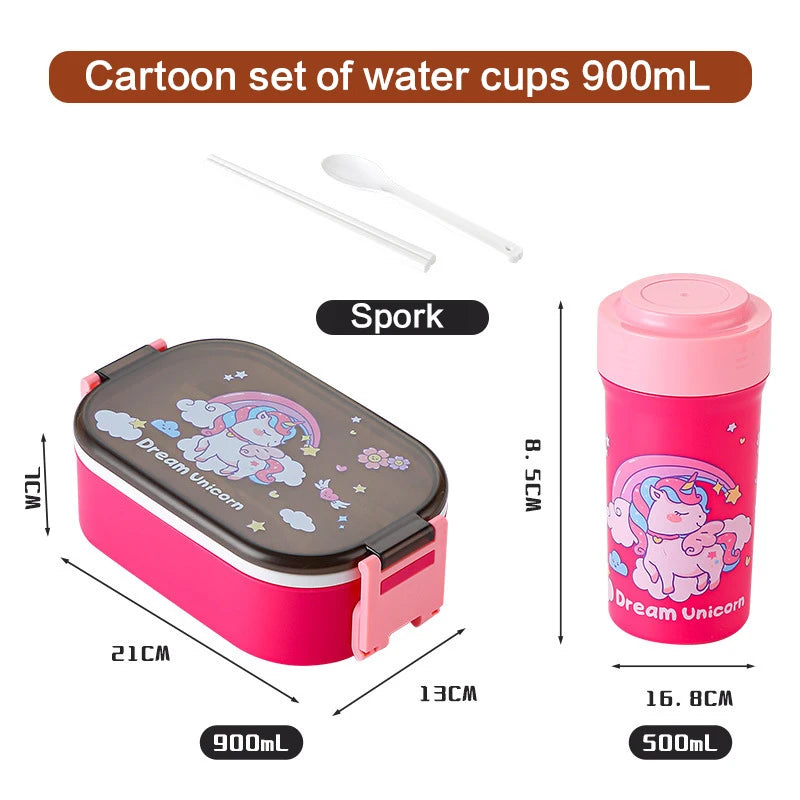 Lunch Box School/ Kids/Kindergarten Water Bottle Dinosaur Unicorn