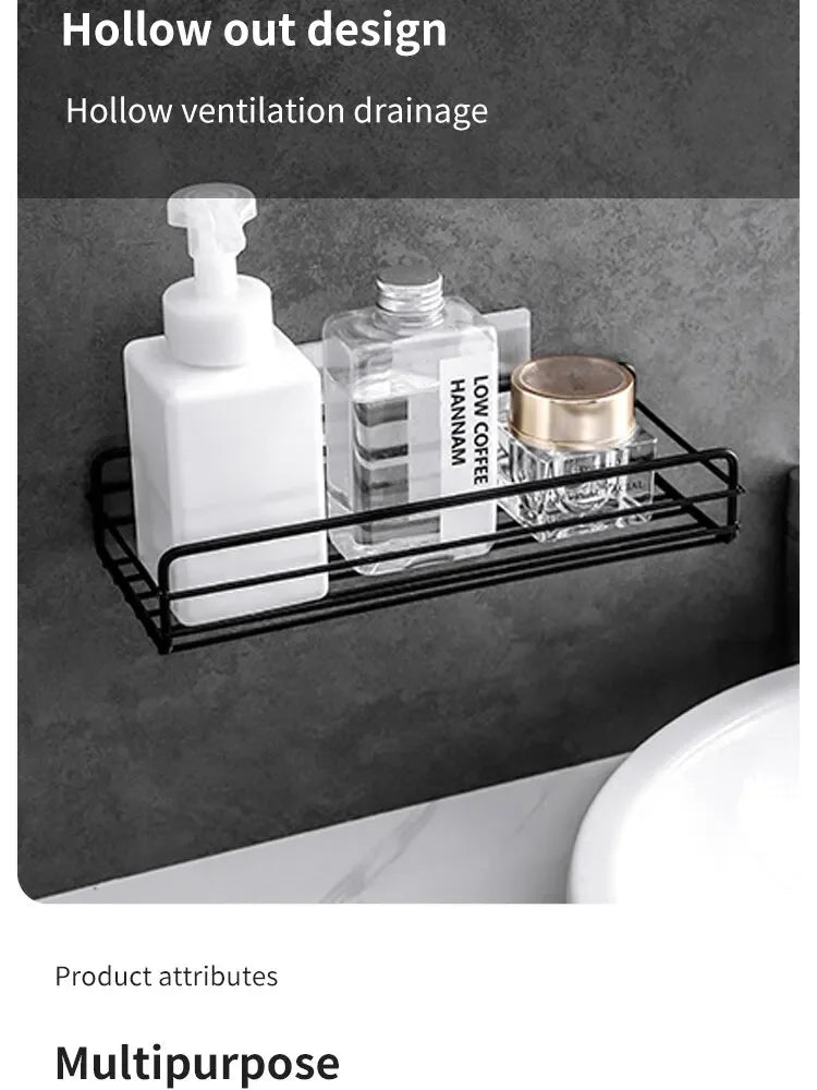 Bathroom Storage Rack Organizer Shelf Black Shelves Corner
