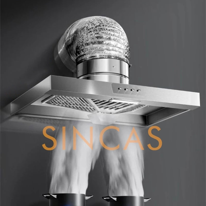 Stainless Steel Range Hood Lighting Easy-Install Exhaust Fan