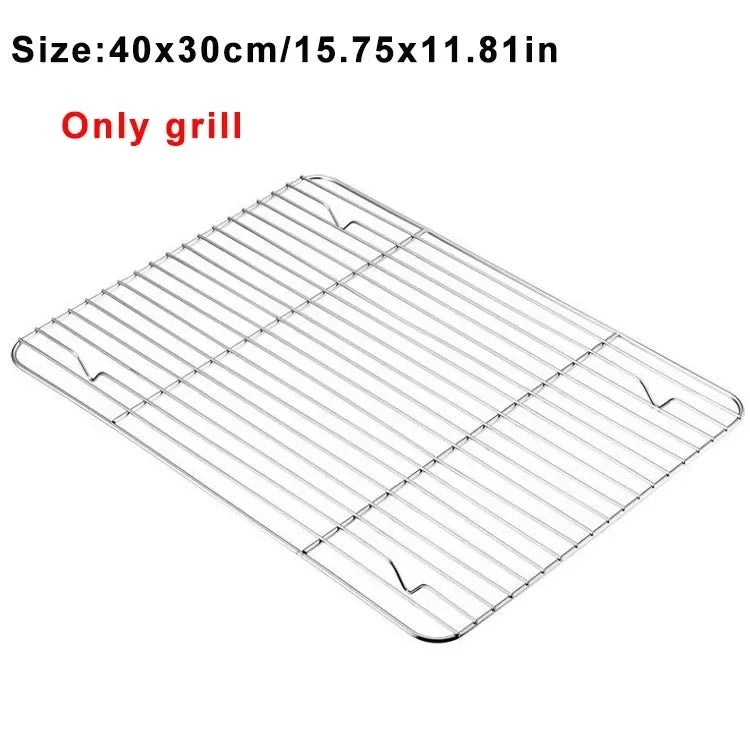 Rectangular Stainless Steel Grill Cookie Baking Pan Removable