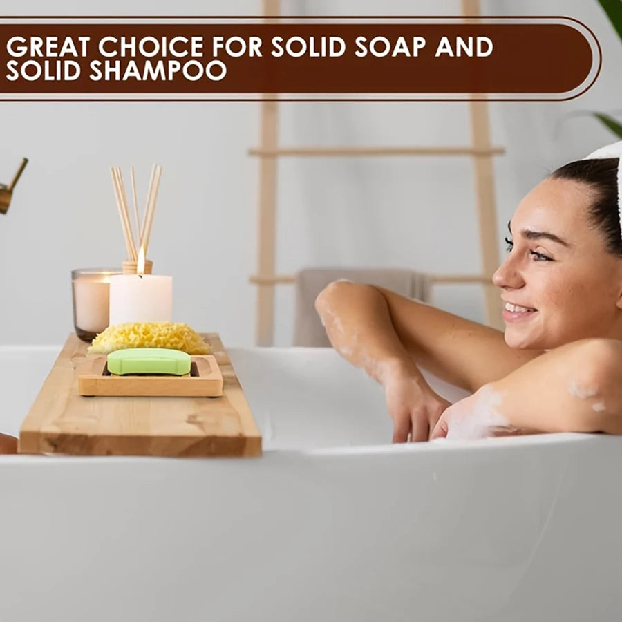 1/2pcs Bamboo Soap Holder Shower Wooden Soap Holder