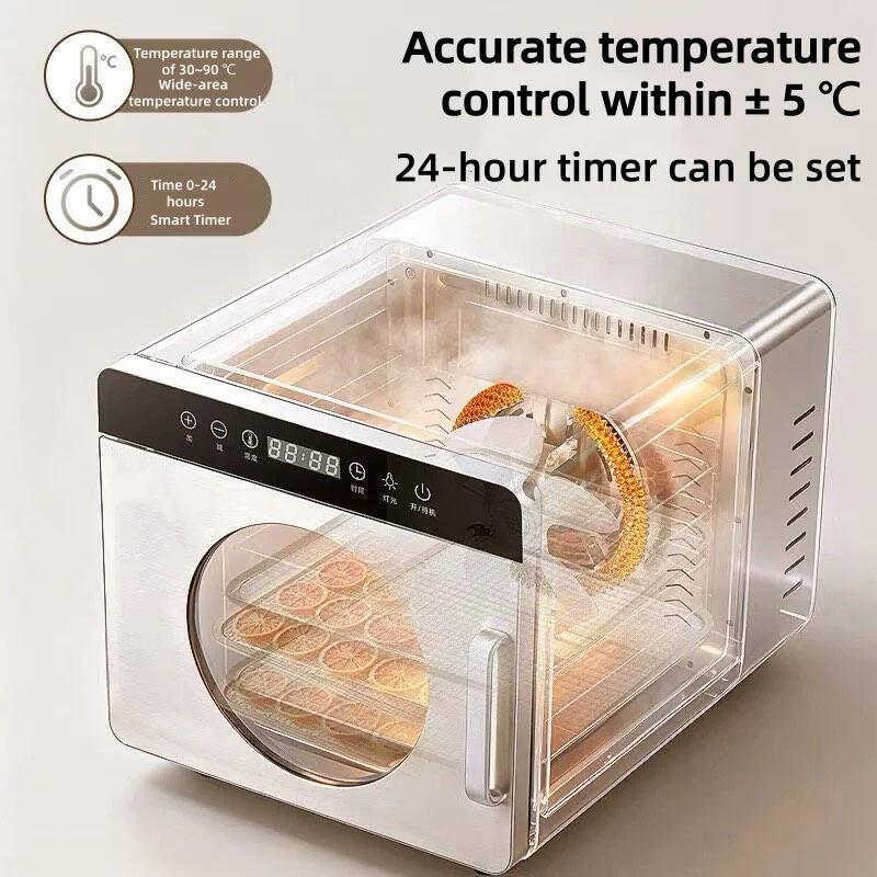 8-Layer Commercial Food Dehydrator Stainless Steel Electric Dryer