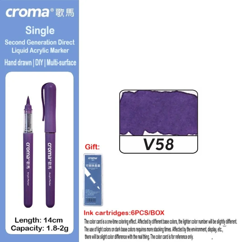 Croma 160/1 Colors Refillable Direct Liquid Acrylic Marker