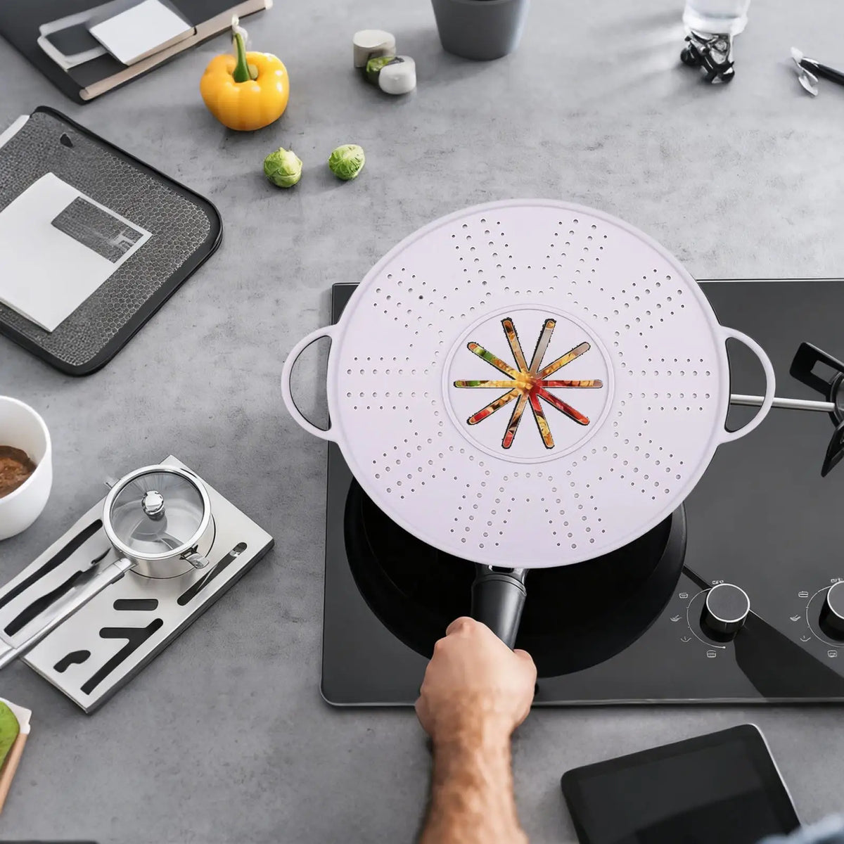 Splash Guard Frying Pan Foldable Splash Guard Dishwasher