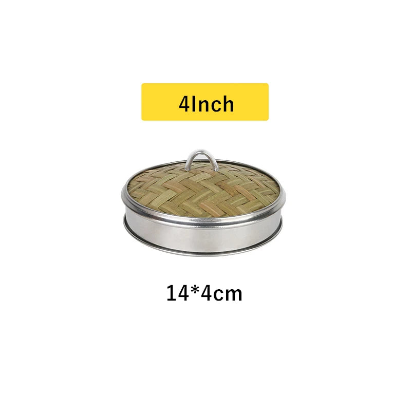Reusable Round Bamboo Steamer Cover Dumplings Steaming Grid