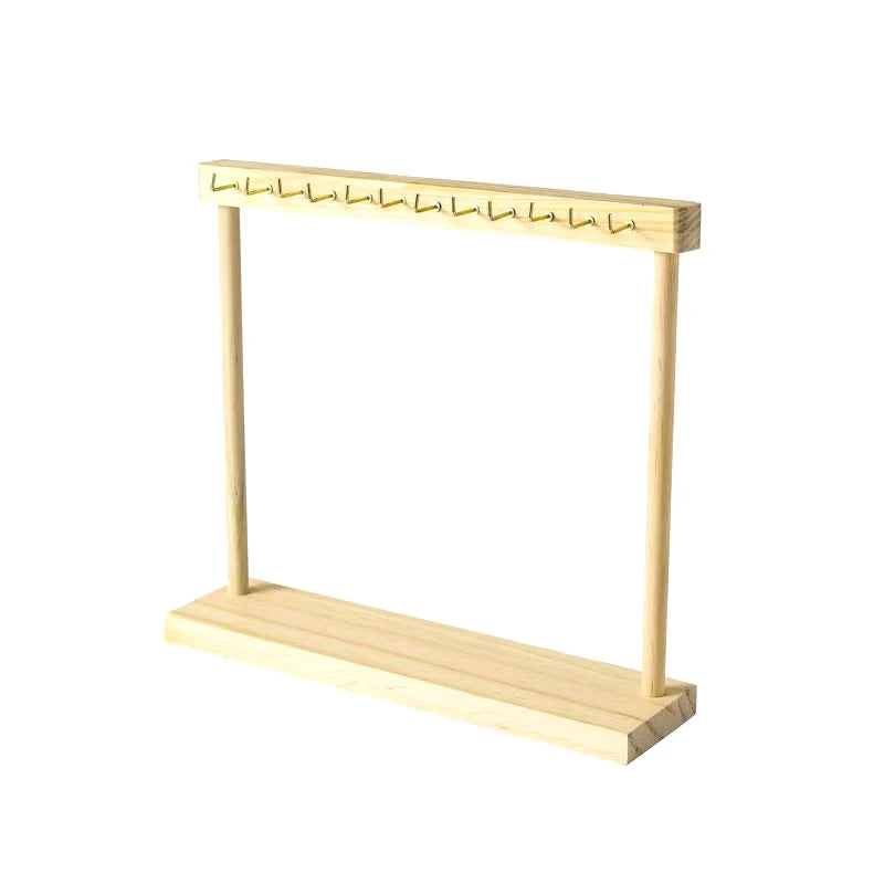 Jewelry Organizer Display Stand Solid Wood Necklace Hanging