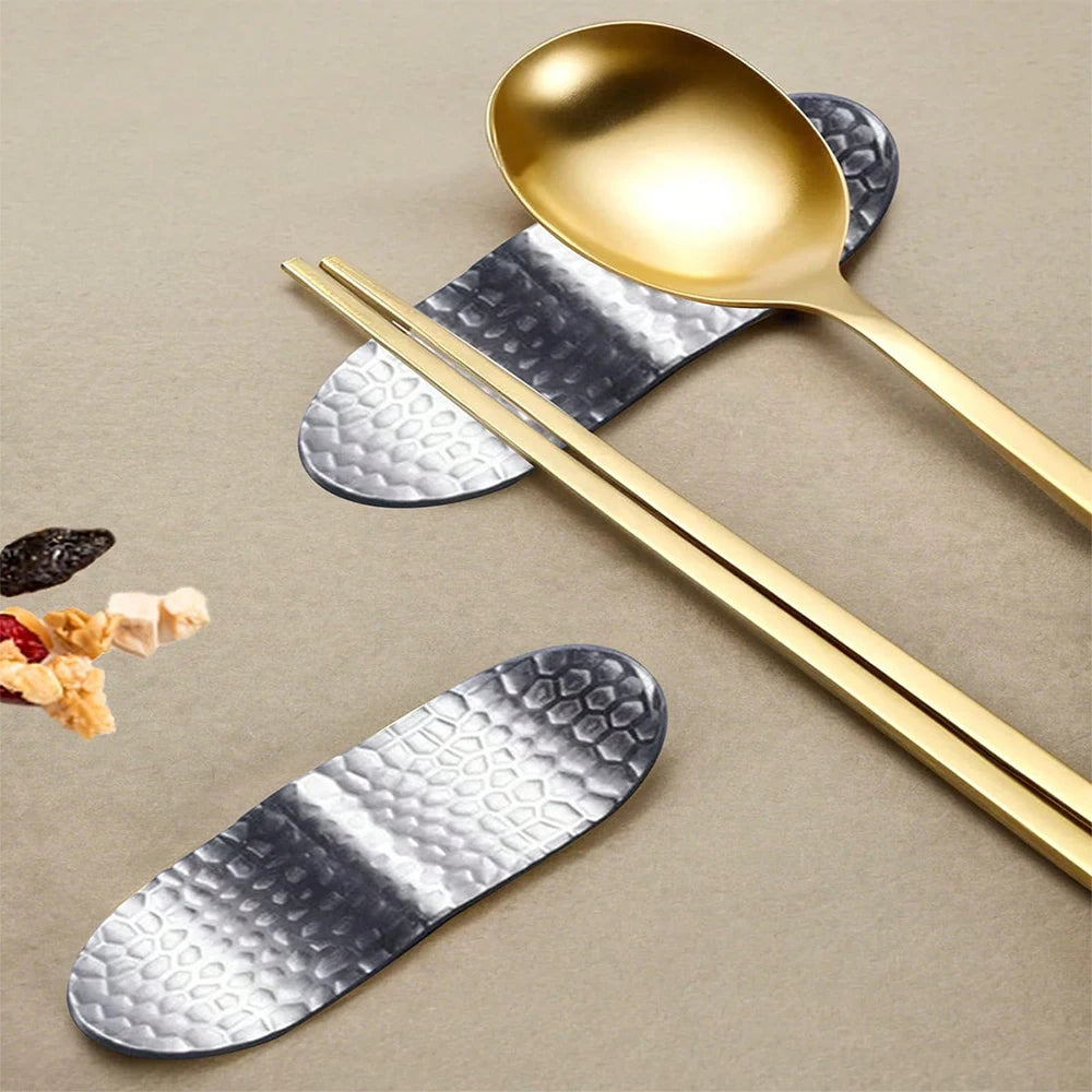 1/2/6pcs Stainless Steel Chopstick Rest Spoon Holder Elegant