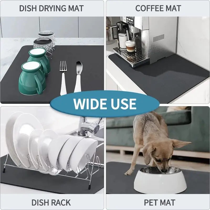 Diatomite Quick Dry Water Absorbent Pad - Dish
