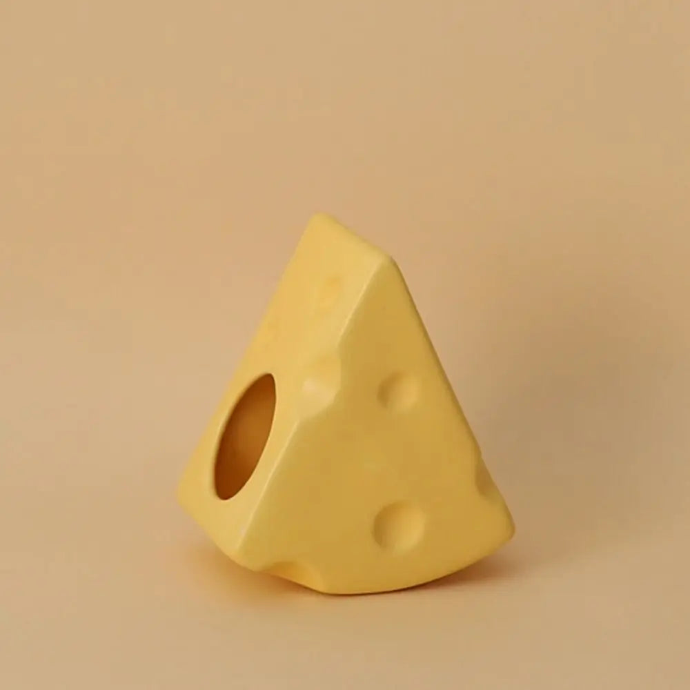 Durable Creative Hamster Hideout Cheese Shape Decorative Feeding