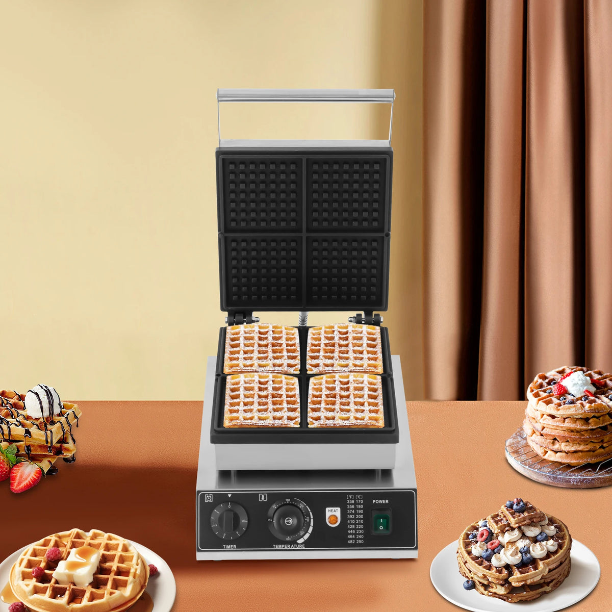 1750w Electric Waffle Maker Grids Waffle Making Machine