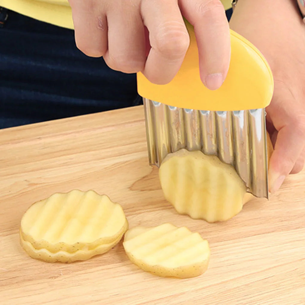 Potato Chip Slicer Vegetable Fruit Corrugated Wavy Knife