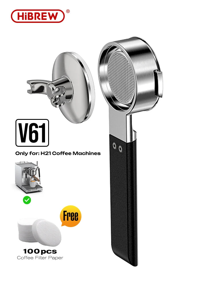 Hibrew V61 58mm Espresso Bottomless Portafilter 2in1 Double