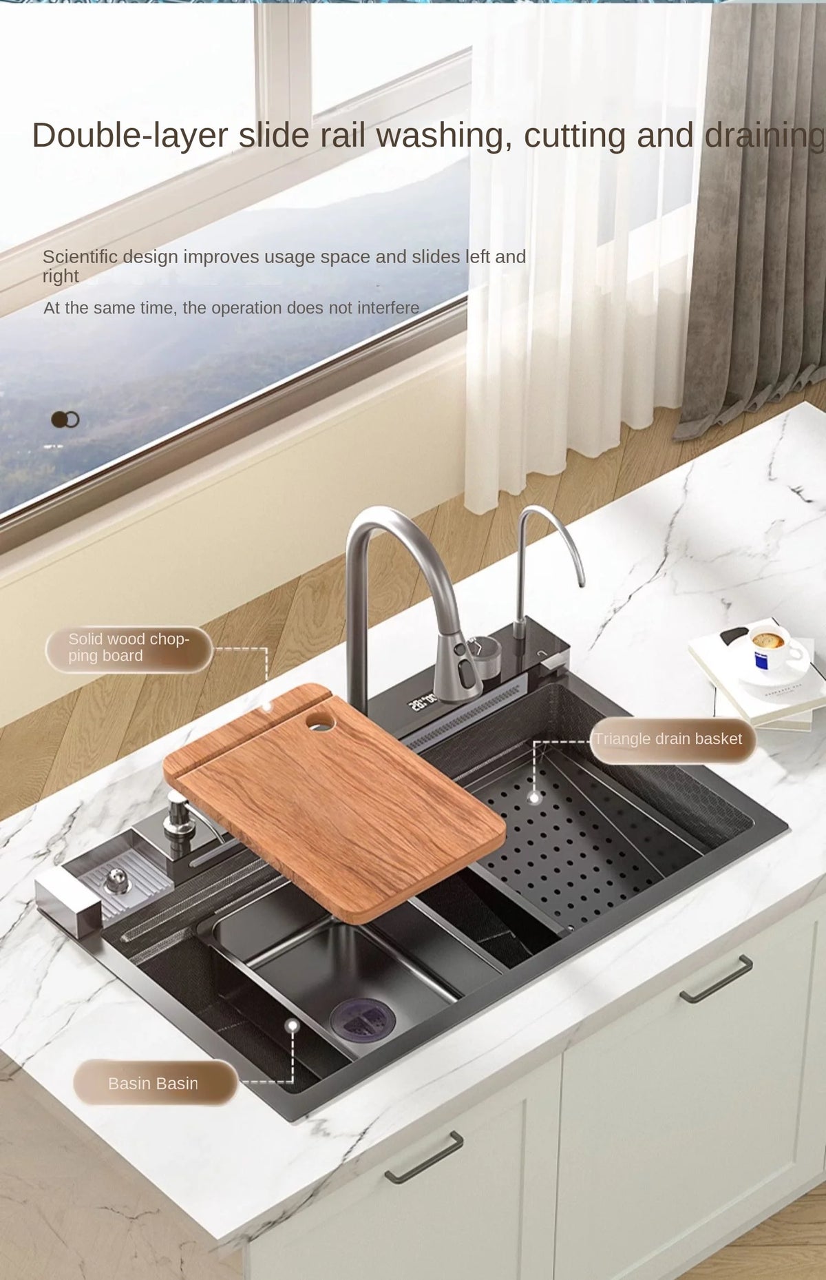 Integrated Waterfall Sink Honeycomb Technology Large Digitial