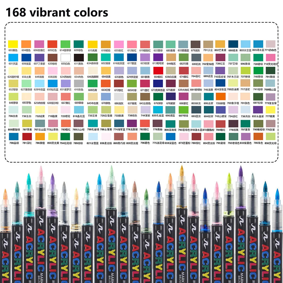 12-366 Colors Acrylic Marker Waterproof Acrylic Brush Marker