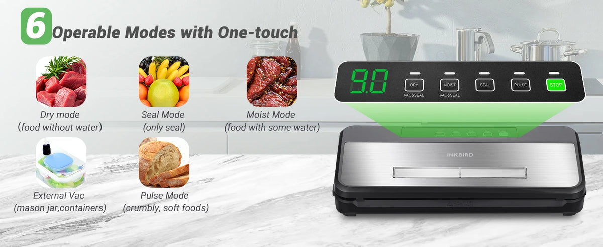 Inkbird 3rd Vacuum Sealer Starter Kit -80kpa Strong