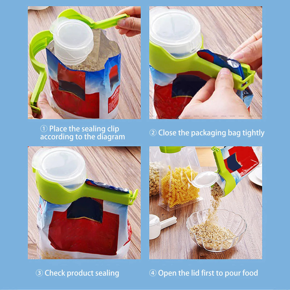 Bag Clips Food Storage Sealing Clips Pour Spouts