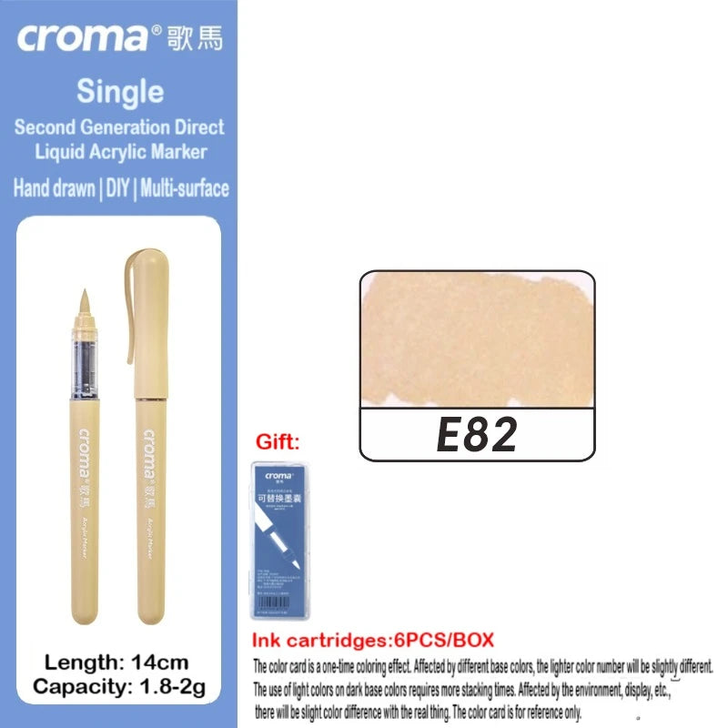 Croma 160/1 Colors Refillable Direct Liquid Acrylic Marker