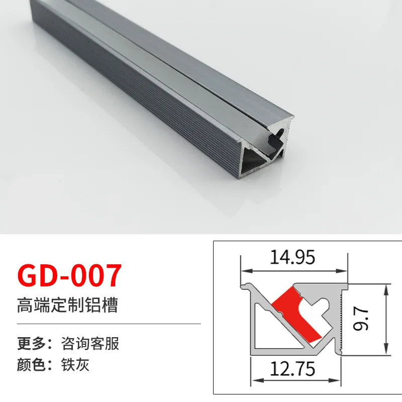 45degree Glowing Recessed Led Cabinet Light Aluminum Profile