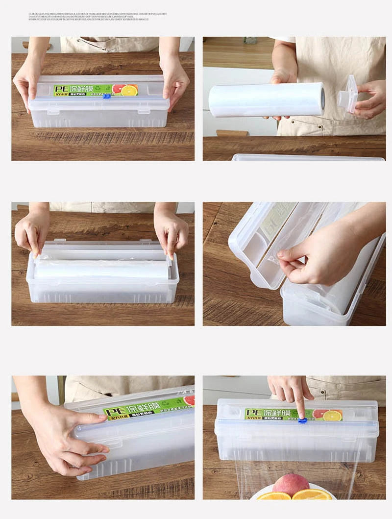 33cm Cling Film Cutter Organizer Food Wrap Foil