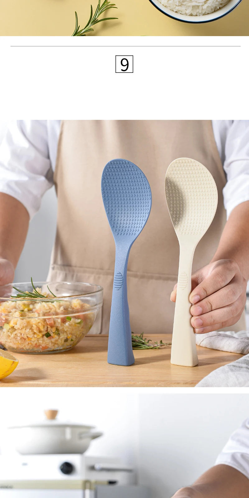1/2 Silicone Spoon Non-Stick Cooking Spoon Anti-Scalding Pot