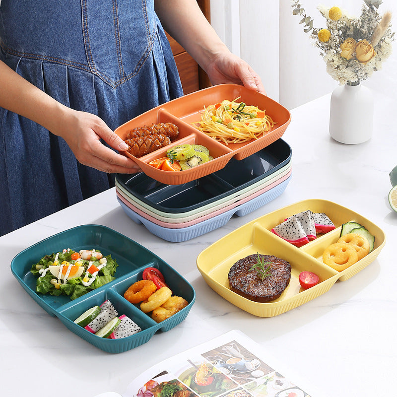 Divided Dish Diet Reusable Dinner Plate Dinnerware Portion