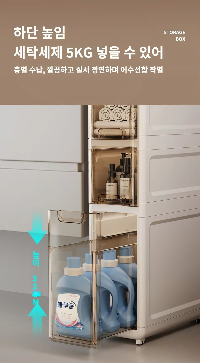 Drawer Type Bathroom Gap Cabinet Shelf Waterproof Storage