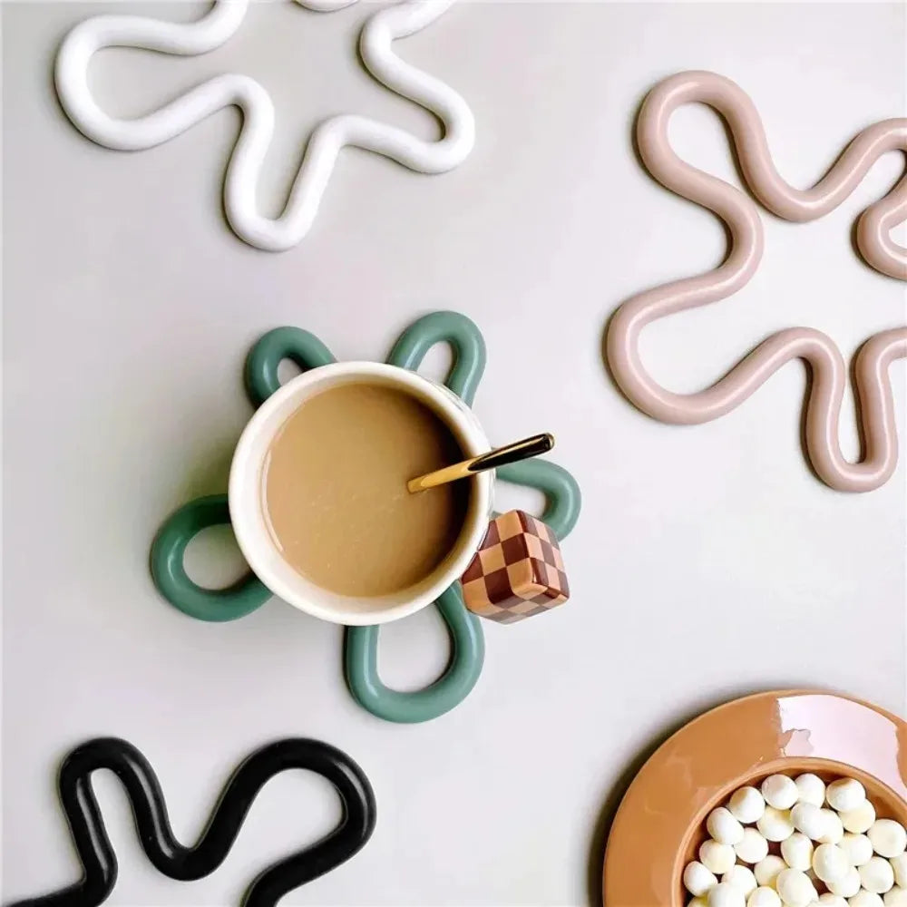 Geometrical Heat Resistant Silicone Mat Drink Cup Coasters