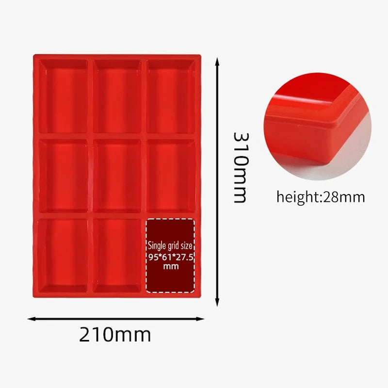 9-Cavity Silicone Mini Loaf Pan Baking Cake Bread