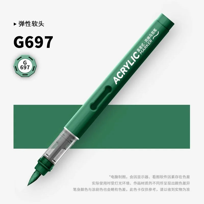 120/1 Colors Direct-Liquid Acrylic Brush Markers Pen Waterproof