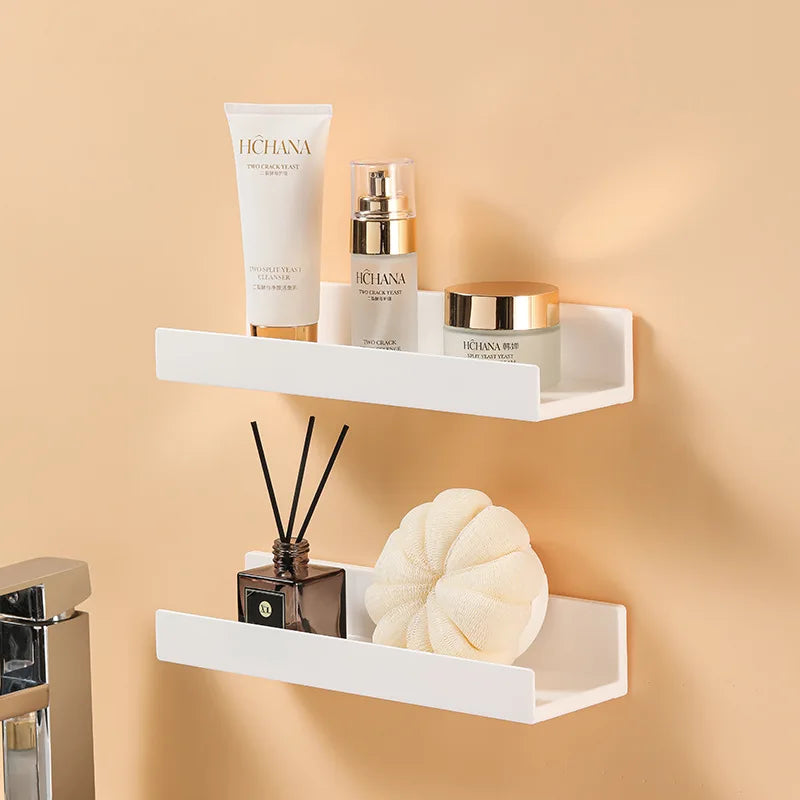 White Corner Shower Caddy No Drill Bathroom Shelf