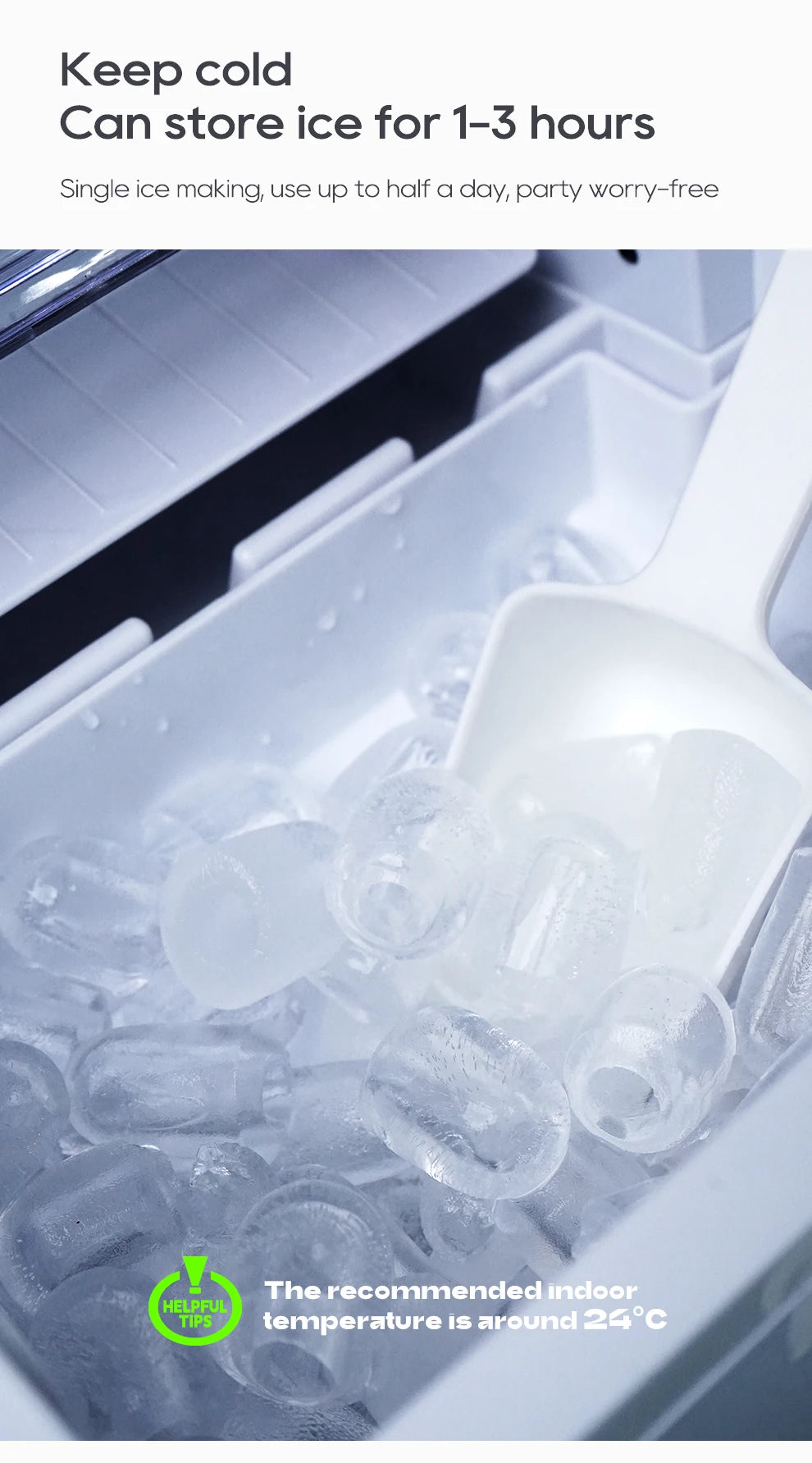 Hibrew Ice Maker Machine Automatic Ice Maker Self-Cleaning