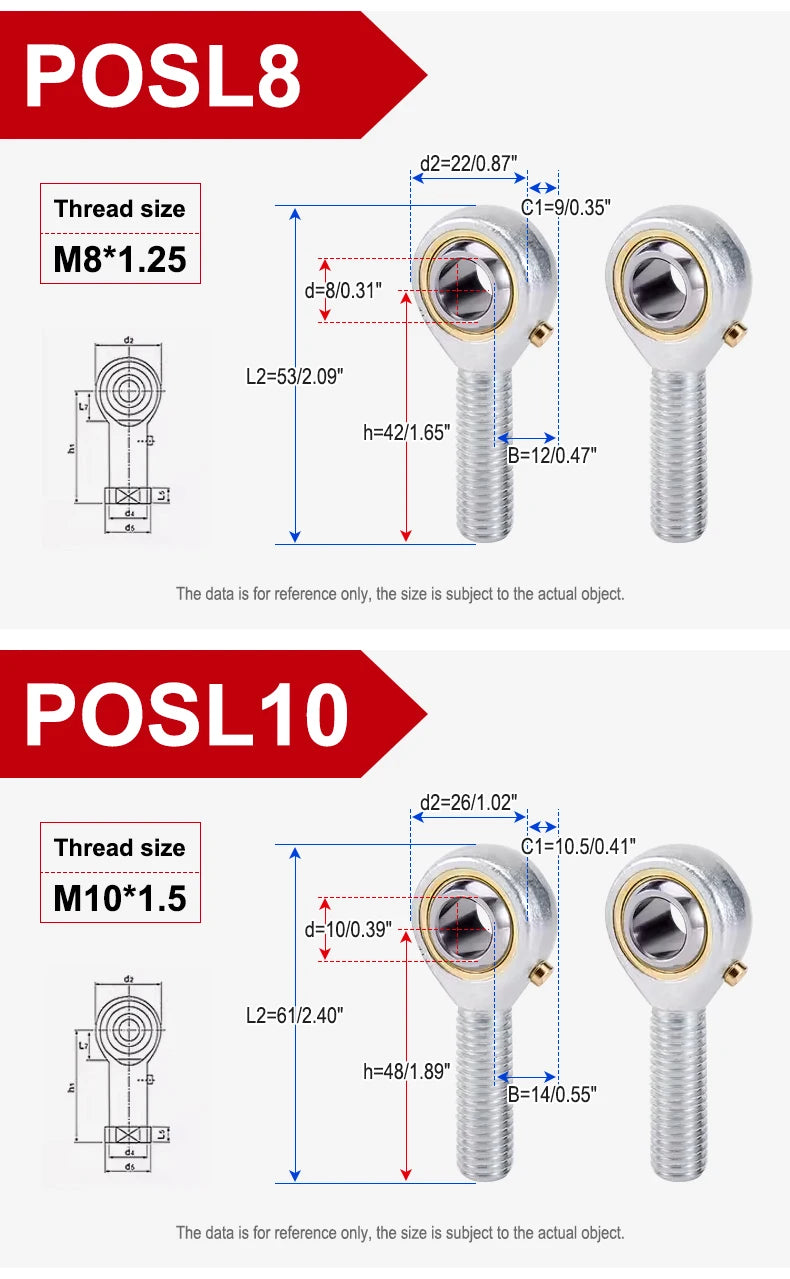 Rod End Joint Bearing Pos5-Pos30 Domestic Fisheye Grease