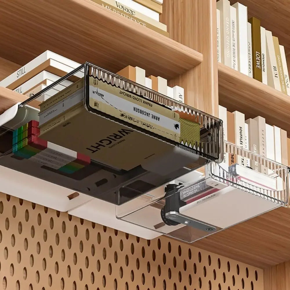Drawer Storage Box Under Table Hidden Self-Adhesive Drawer