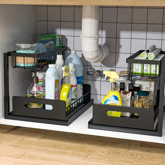 Pull Out Organizer Shelf Tier Storage Rack Large