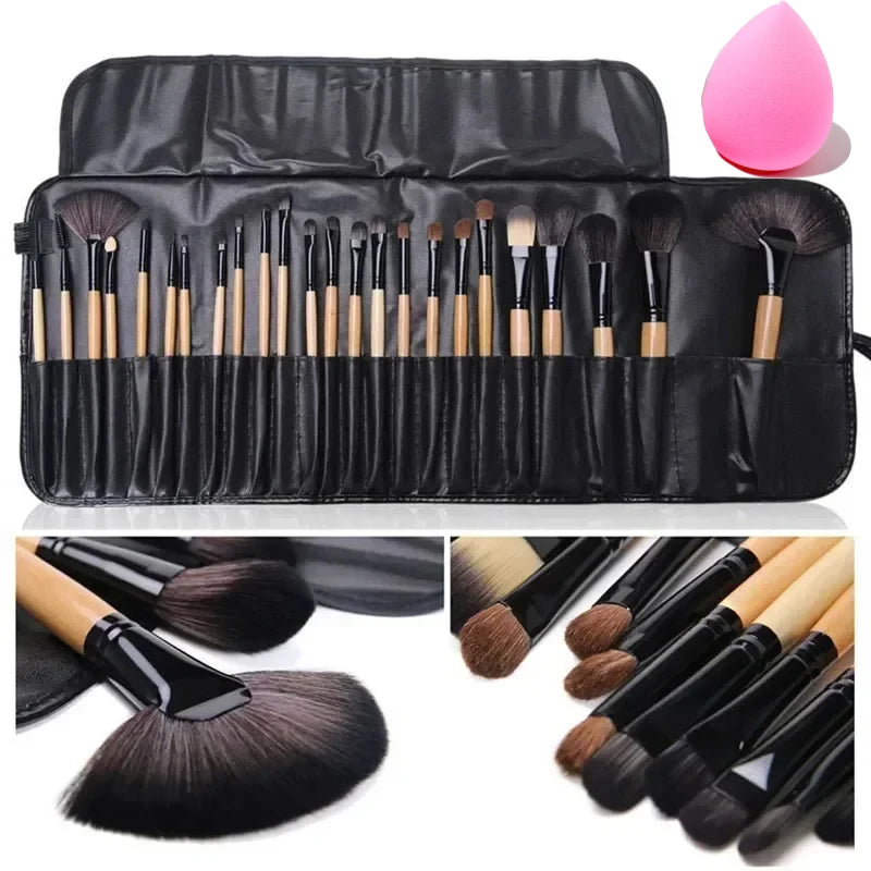Gift Bag Sponge 24 Makeup Brush Sets Cosmetics