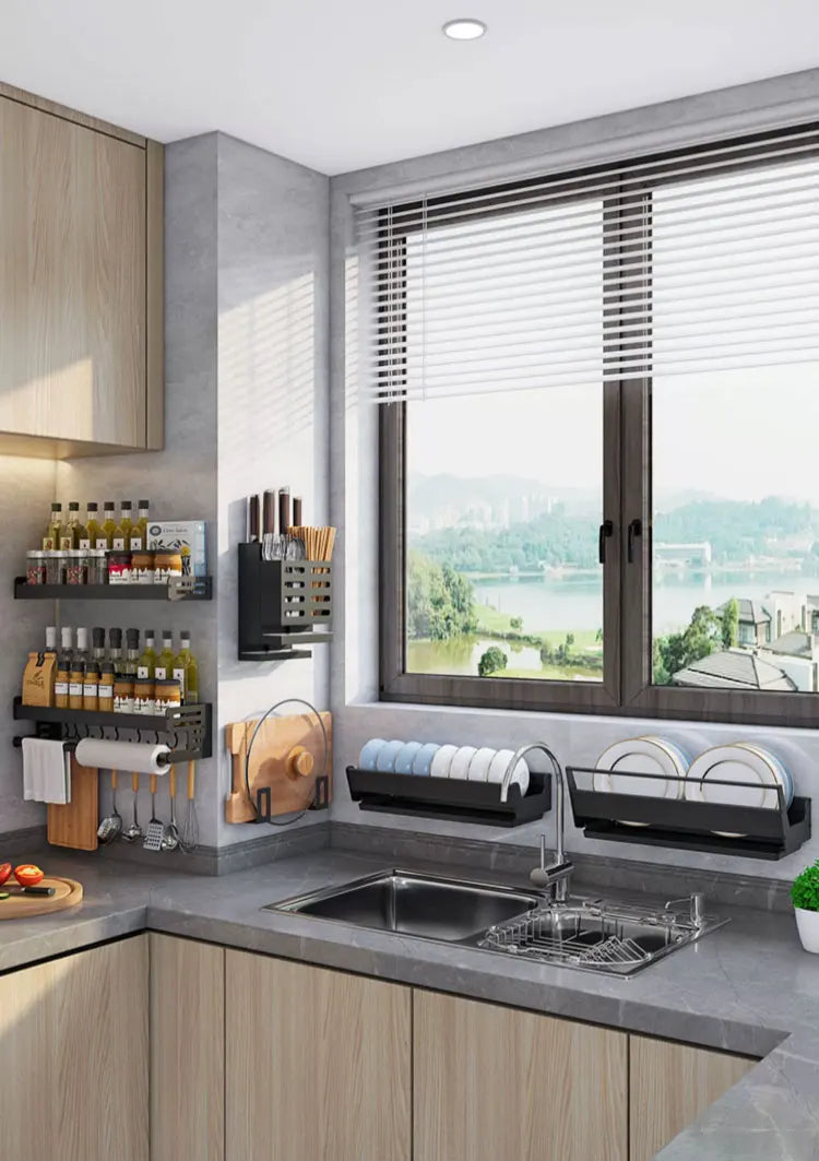 Wall Mounted Dish Drainer Dish Drying Rack Storage