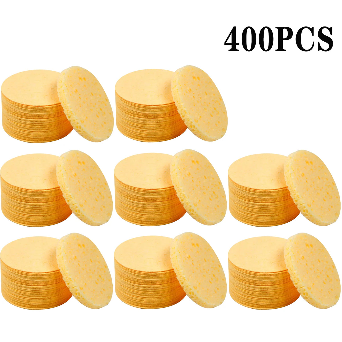 50-1000pcs Compress Face Wash Puff Natural Wood Pulp