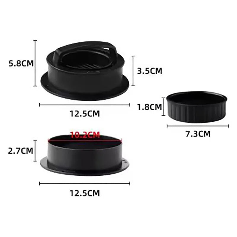 3in1 Round Hamburger Burger Press Beef Grill Food-Grade