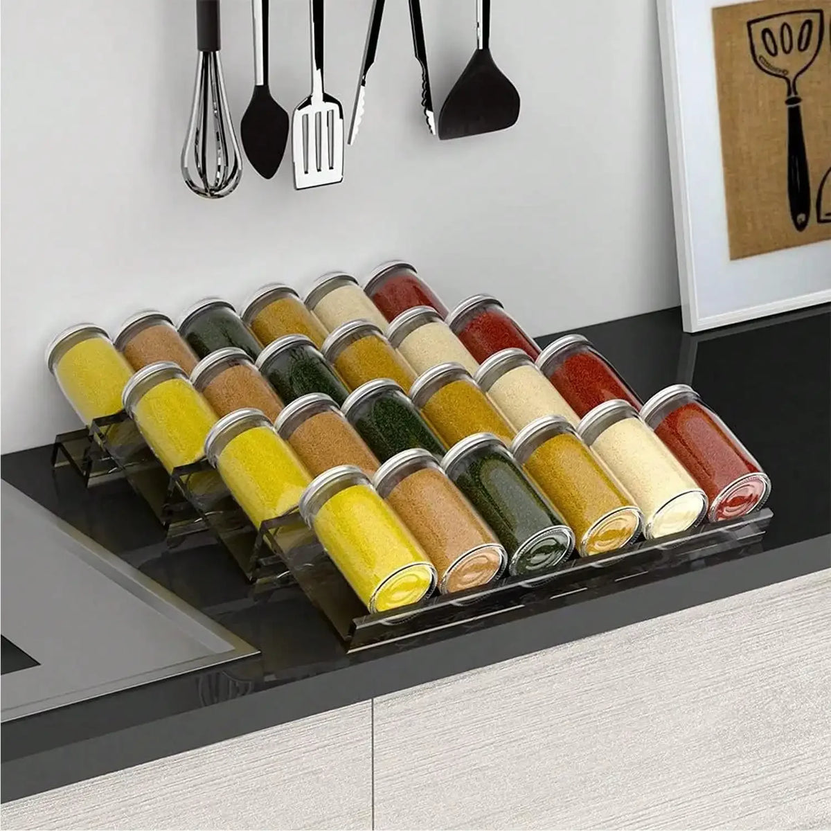 2/4layers Spice Drawer Organizer Adjustable Spice Rack Spice