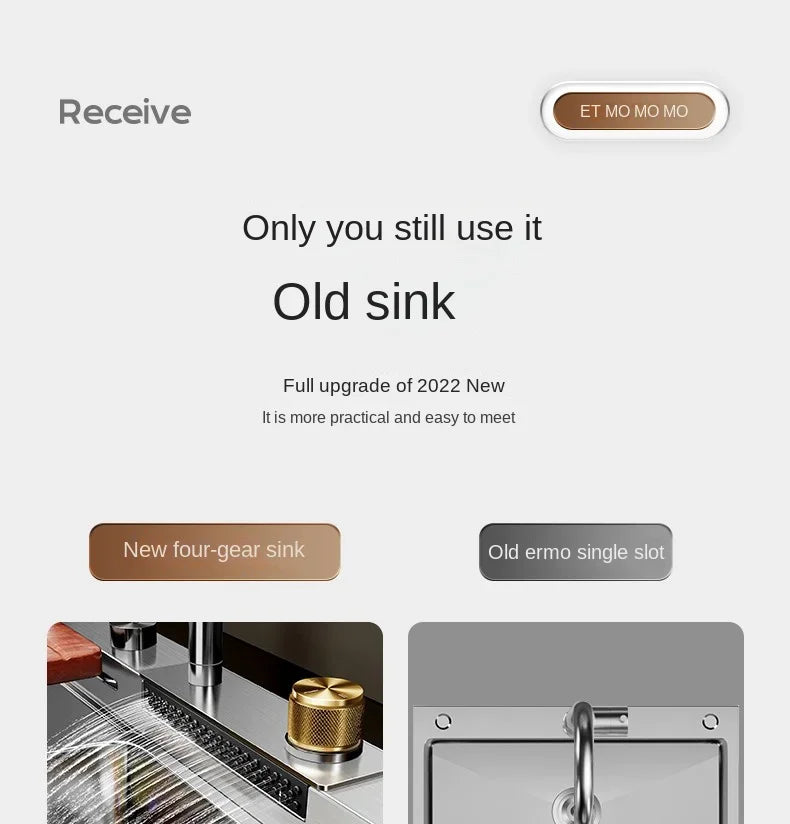 Nano 304 Stainless Steel Sink Waterfall Large Slot