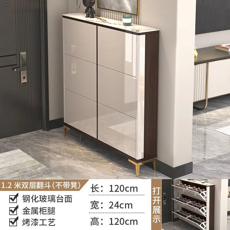 Luxury Ultra-Thin Shoe Cabinet Organizer Storage Living Room