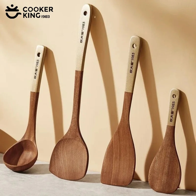 Cooker King Ebony Wood Cooking Non-Stick Pan Spatula