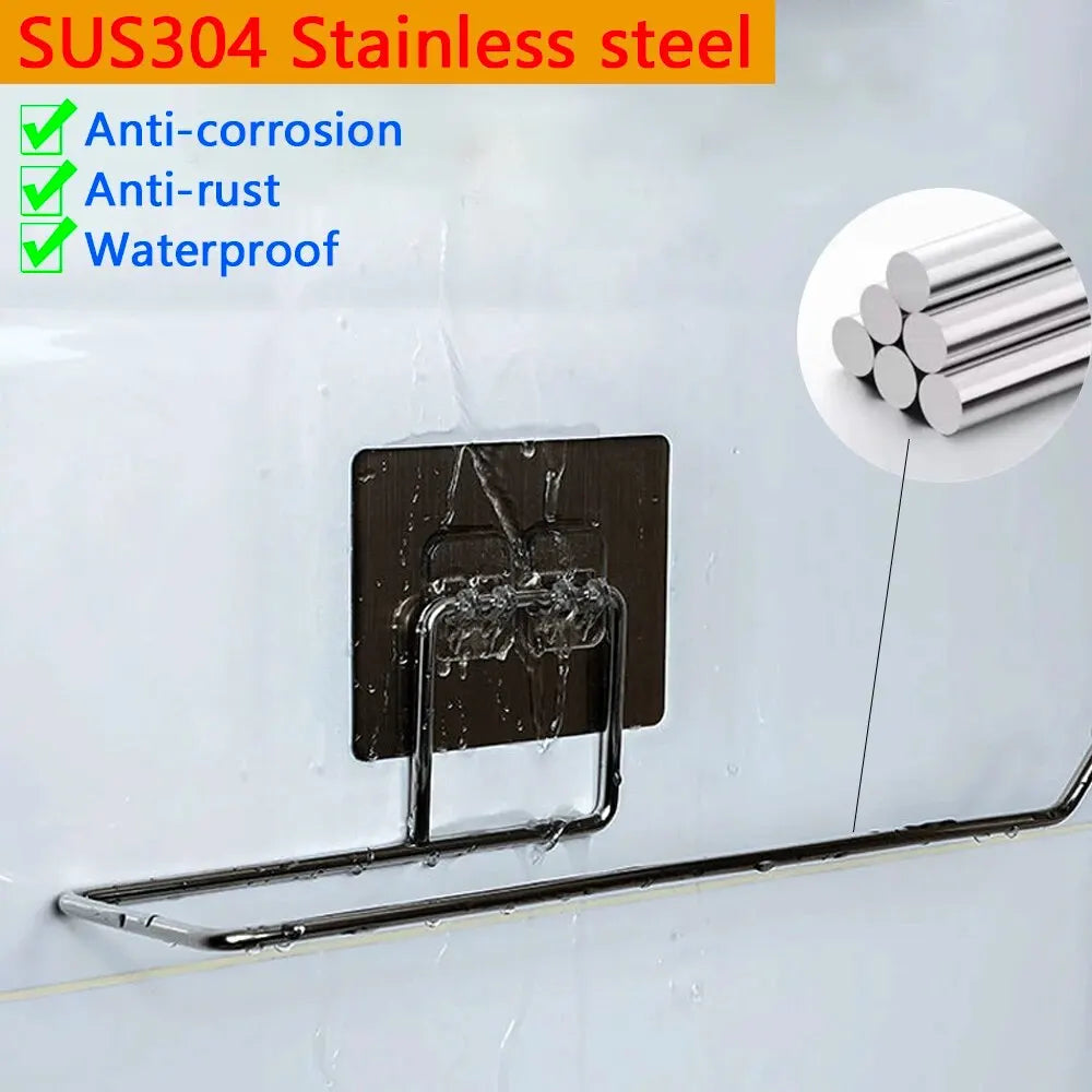 2pcs Paper Towel Holder Adhesive Toilet Paper Rack